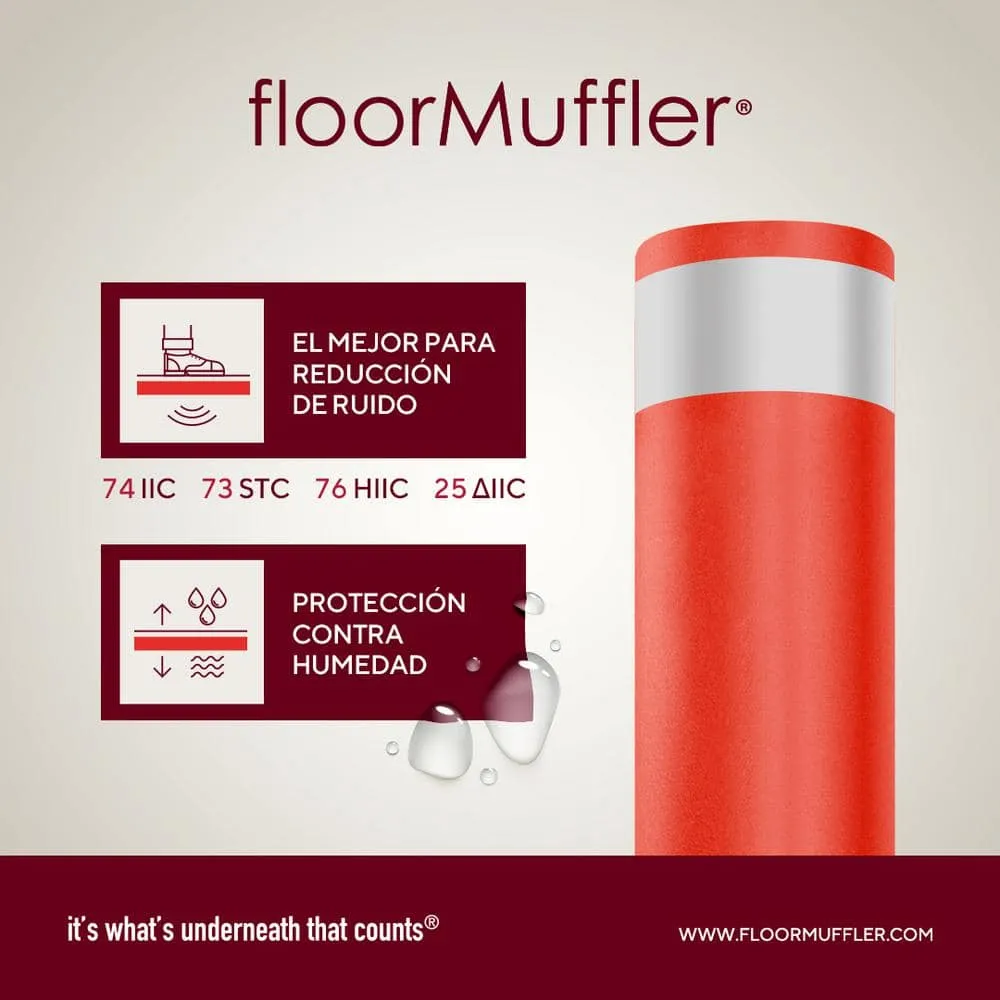 FloorMuffler 300 sq. ft. 4 ft. x 75 ft. x 0.08 in. Premium Underlayment for Laminate, Hardwood and Engineered Floors, photo 3 of 11
