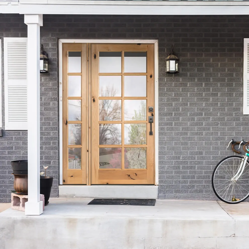 Krosswood Doors 36 in. x 80 in. Classic French Alder 10-Lite Clear Low-E Left-Hand Inswing Unfinished Wood Exterior Prehung Front Door, photo 2 of 8