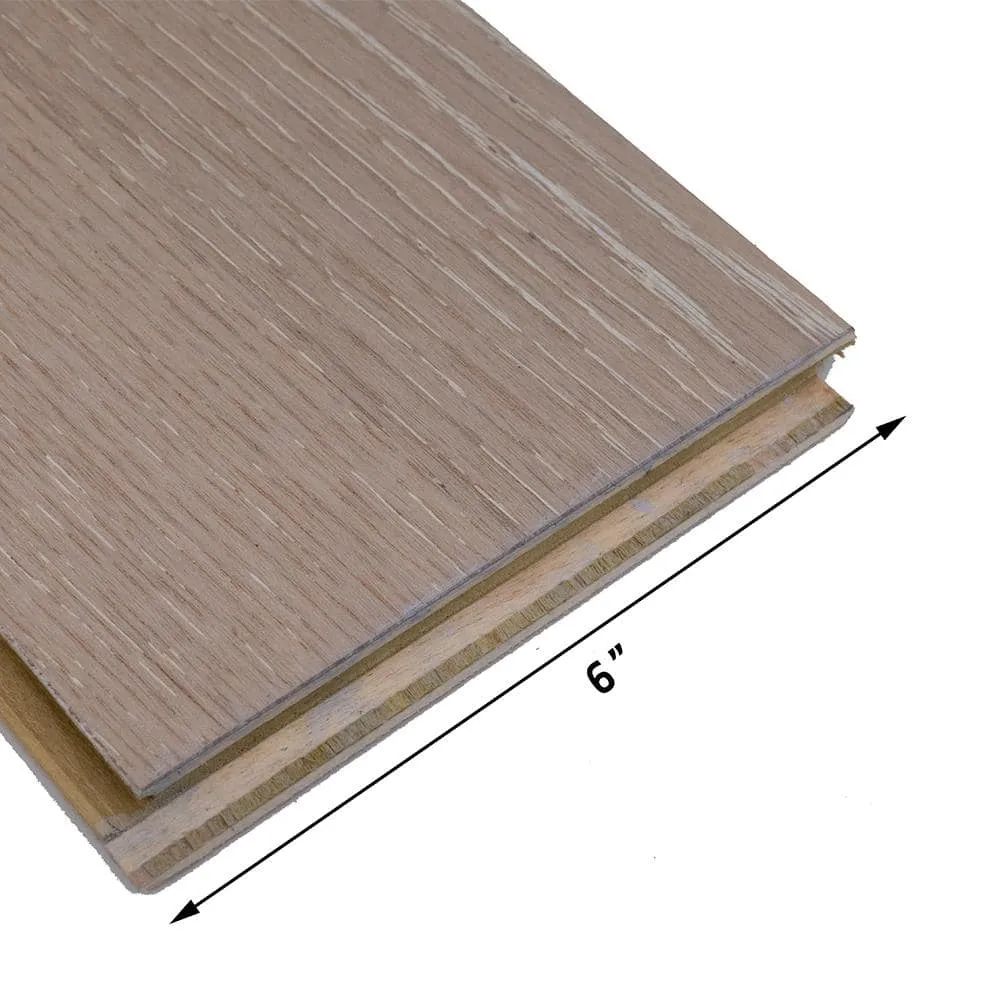 Blue Ridge Hardwood Flooring Castlebury French Linen White Oak 3/8 in. T x 6 in. W Click Lock Engineered Hardwood Flooring (30.5 sq. ft./Case), photo 5 of 6
