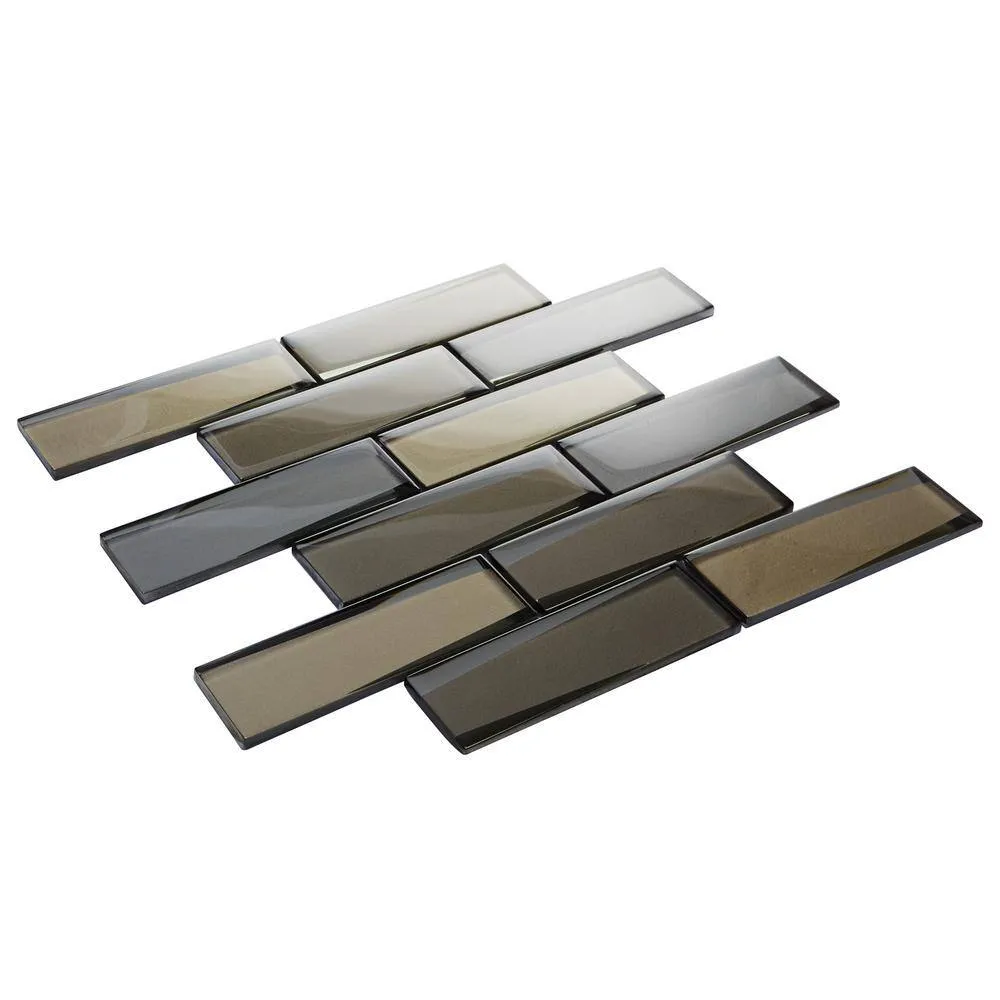 Daltile Premier Accents Frost Linear 12 in. x 13 in. x 8 mm Glass Mosaic Wall Tile (0.96 sq. ft. / piece), photo 3 of 4