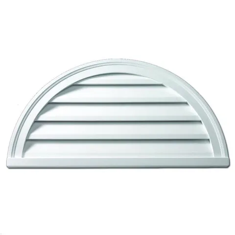 32 × 16 in Half Round Polyurethane Weather-Resistant Gable Louver Vent