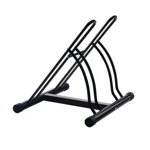 Black 2-Bike Floor Stand Garage Bike Rack