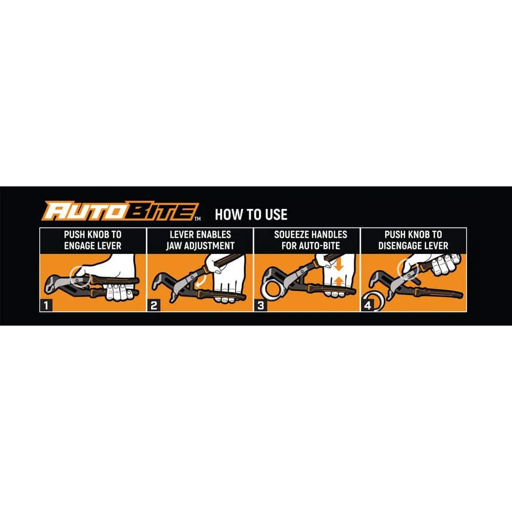 GEARWRENCH 6 in., 8 in., 10 in., 12 in. PITBULL Auto-Bite, Tongue and Groove Pliers, Dual Material (4-Piece), photo 11 of 11