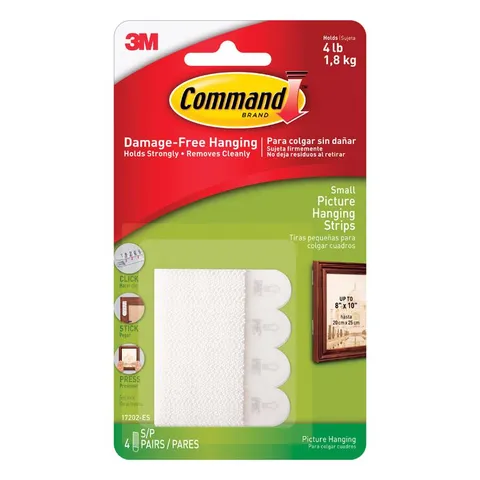 Command White Small Picture Hanging Strips, 8 Pack
