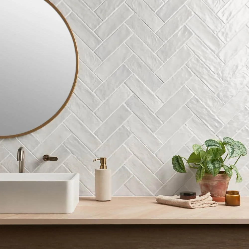 Ivy Hill Tile Amagansett White 2 in. x 8 in. 9 mm Satin Ceramic Wall Tile (5.38 sq. ft. / box), photo 4 of 8
