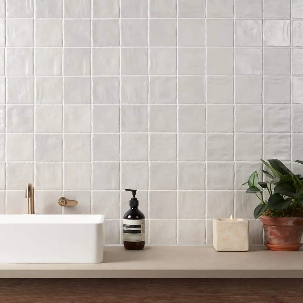 Ivy Hill Tile Amagansett White 4 in. x 4 in. 9mm Satin Ceramic Wall Tile (5.38 sq. ft. / box), photo 8 of 8