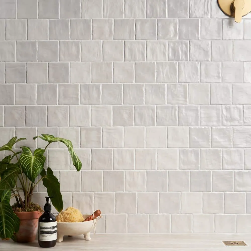 Ivy Hill Tile Amagansett White 4 in. x 4 in. 9mm Satin Ceramic Wall Tile (5.38 sq. ft. / box), photo 2 of 8