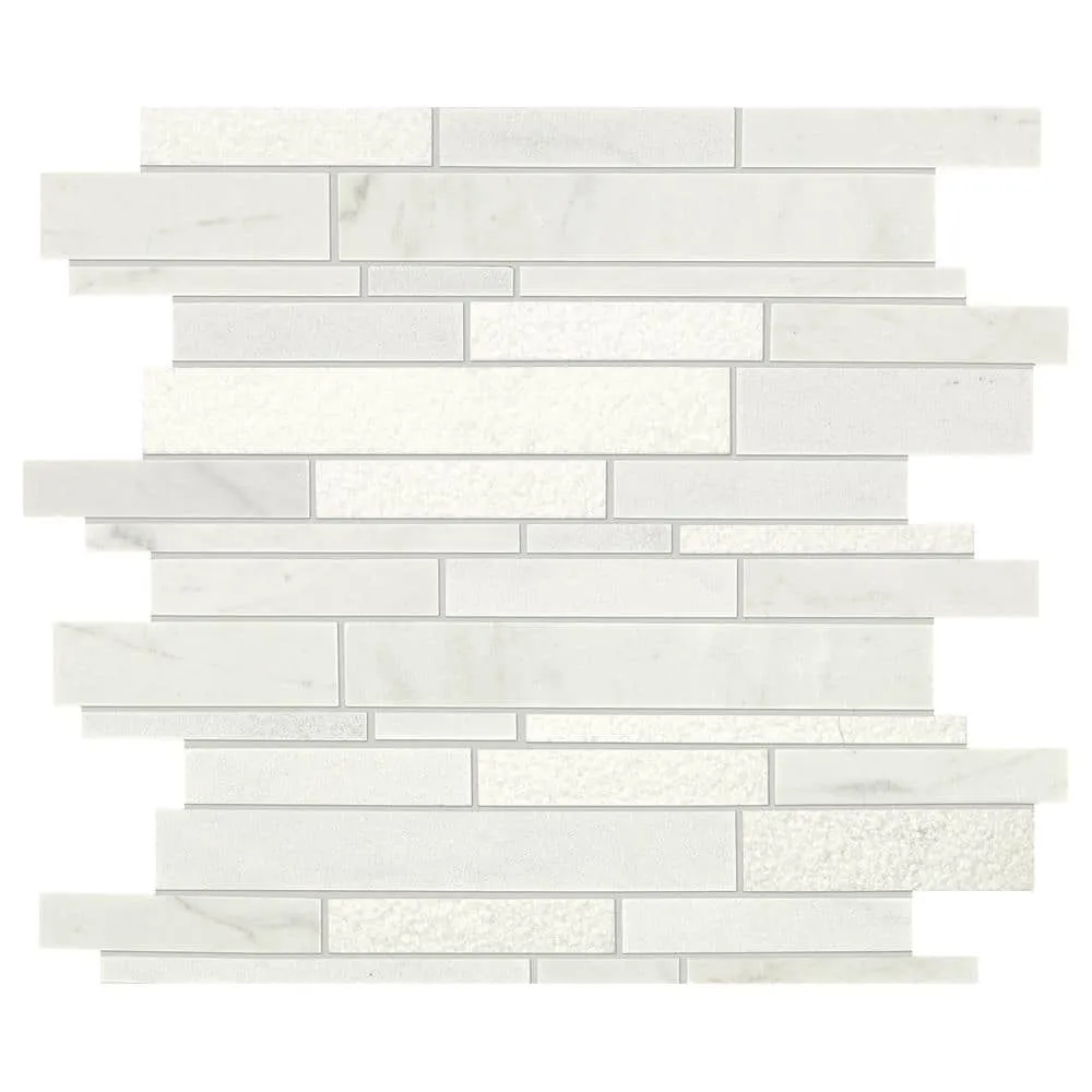 Daltile Stone Decor Glacier 12 in. x 14 in. x 10 mm Marble Linear Mosaic Floor and Wall Tile (1 sq. ft./ piece), photo 8 of 8