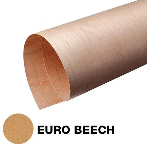 Beech Wood Veneer Sheet, Eurosteamed, 10Mil Backer, 48 × 96 in