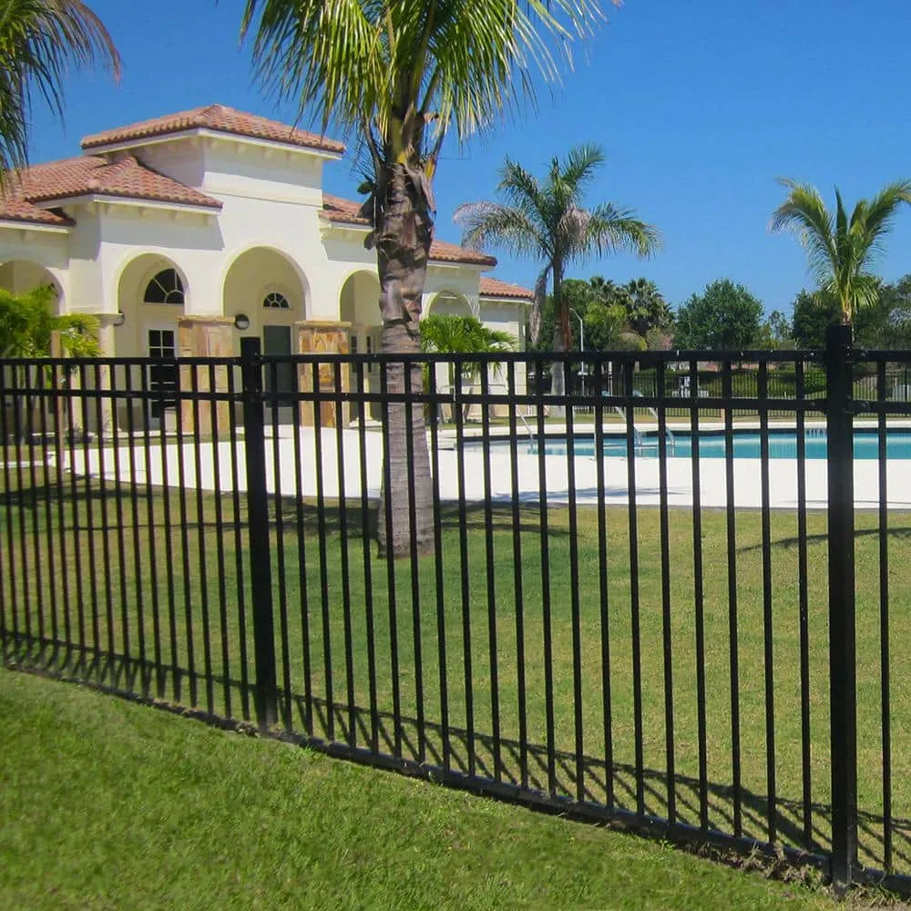 Fortress Building Products Athens 4.5-ft H x 6-ft W Gloss Black Aluminum Flat Top and Bottom Fence Panel for Pool Application, photo 2 of 2