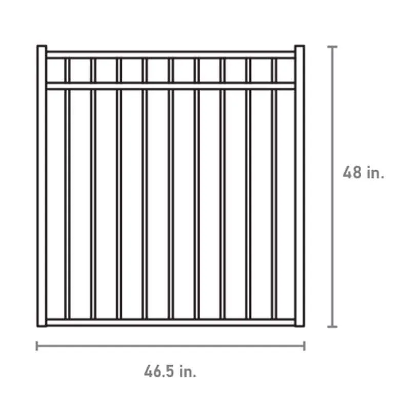 FORTRESS Athens Flat Top and Bottom Design 4 ft. W x 4 ft. H Gloss Black Aluminum Fence Gate, photo 4 of 5