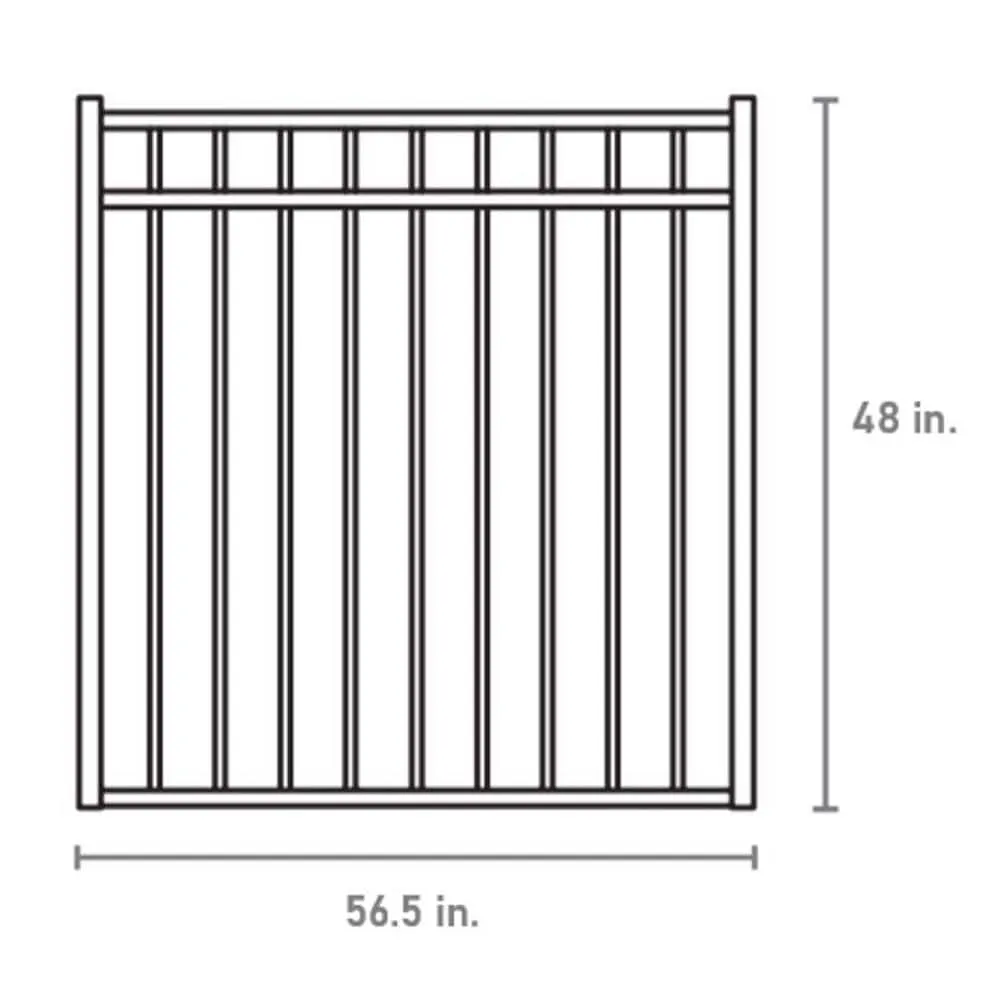 FORTRESS Athens Flat Top and Bottom Design 5 ft. W x 4 ft. H Gloss Black Aluminum Fence Gate, photo 4 of 4