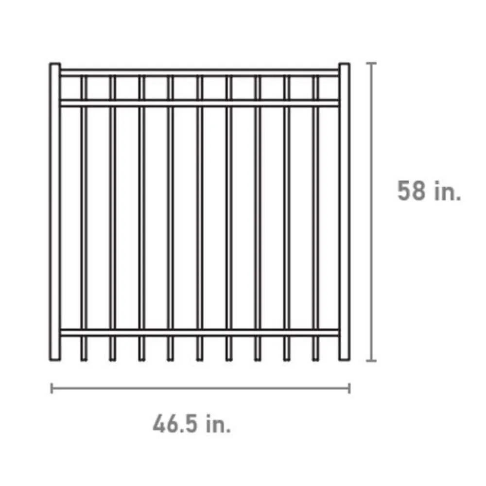 FORTRESS Versai 4 ft. W x 5 ft. H Gloss Black Steel Flat Top Design Fence Gate, photo 4 of 5