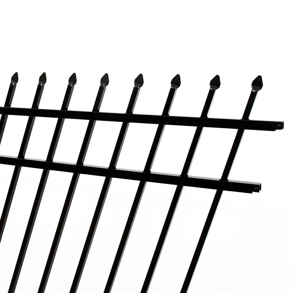 FORTRESS 4 ft. H x 6 ft. W Athens Pressed Spear Design Gloss Black Aluminum Fence Panel, photo 4 of 4