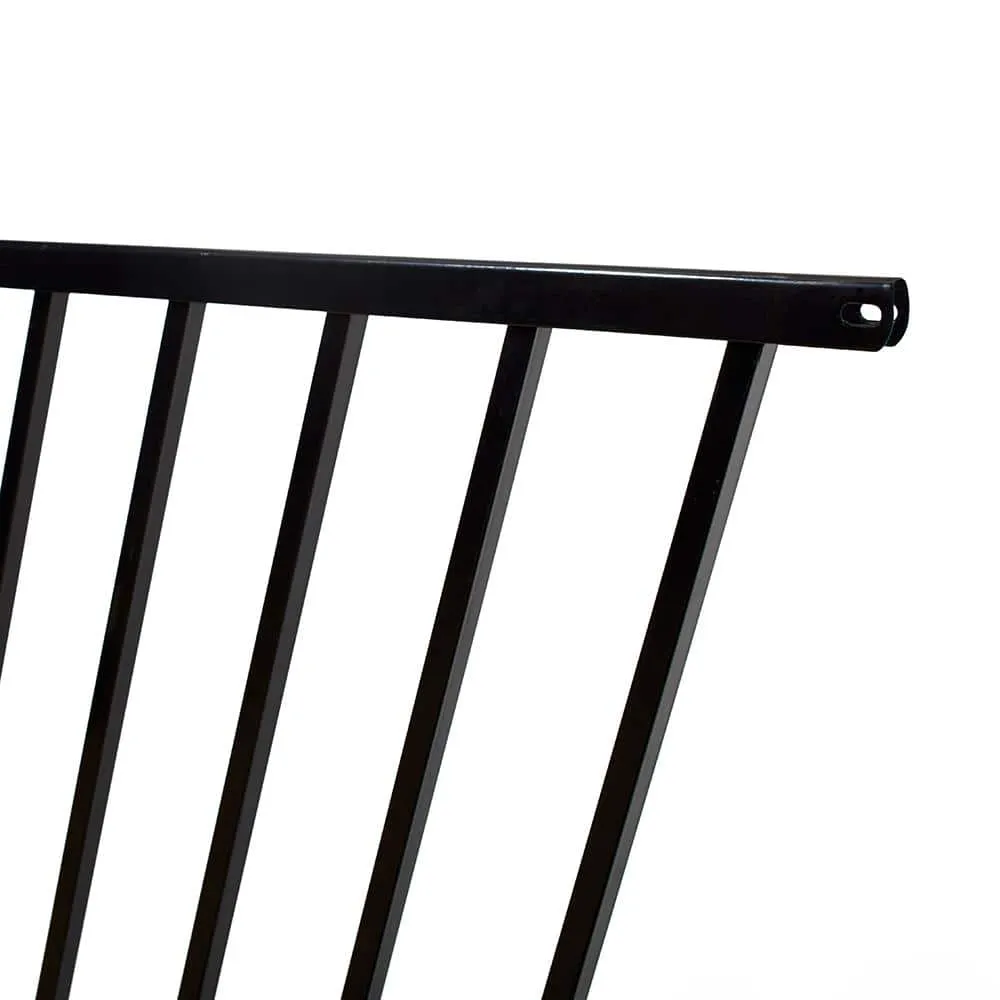 FORTRESS Versai 4 ft. H x 7.5 ft. W Gloss Black Steel Flat Top and Bottom Design Fence Panel, photo 4 of 7