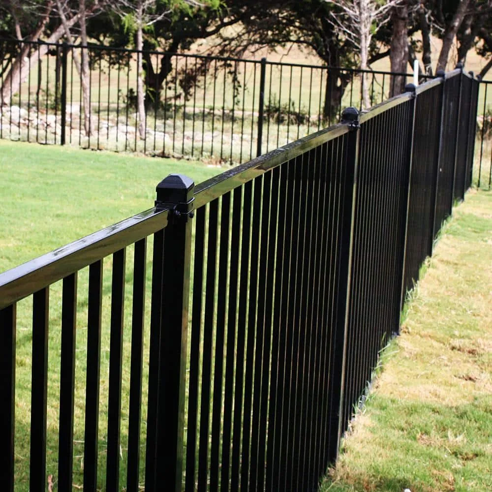 FORTRESS Versai 4 ft. H x 7.5 ft. W Gloss Black Steel Flat Top and Bottom Design Fence Panel, photo 2 of 7
