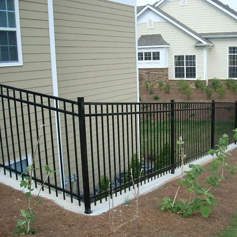 FORTRESS Versai 4 ft. H x 7.5 ft. W Gloss Black Steel Flat Top Design Fence Panel, photo 6 of 8
