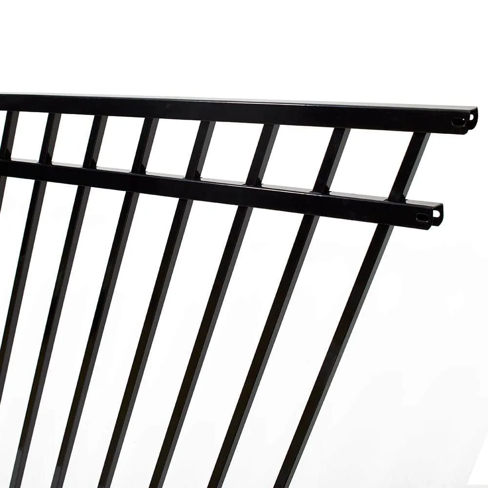FORTRESS Versai 4.5 ft. H x 7.5 ft. W Gloss Black Steel Flat Top and Bottom Design Fence Panel for Pool Application, photo 4 of 6