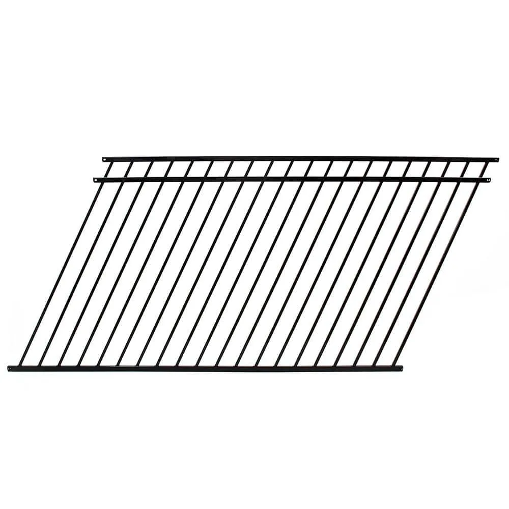 FORTRESS Versai 4.5 ft. H x 7.5 ft. W Gloss Black Steel Flat Top and Bottom Design Fence Panel for Pool Application, photo 3 of 6