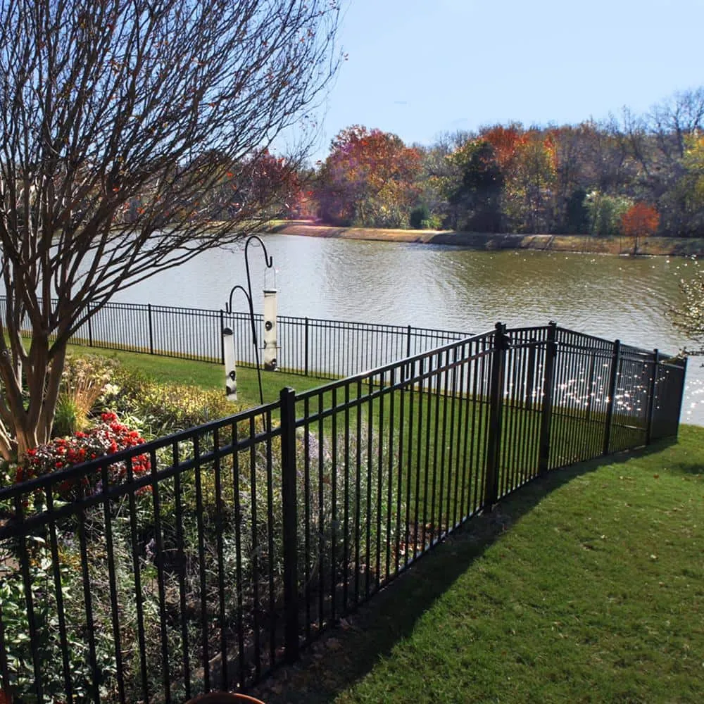 FORTRESS Versai 4.5 ft. H x 7.5 ft. W Gloss Black Steel Flat Top and Bottom Design Fence Panel for Pool Application, photo 2 of 6