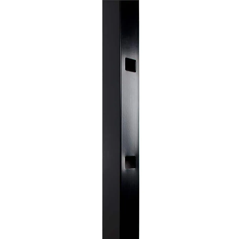 FORTRESS Athens 2 in. x 2 in. x 6 ft. Gloss Black Aluminum Pressed Spear Fence Gate Post, photo 3 of 3
