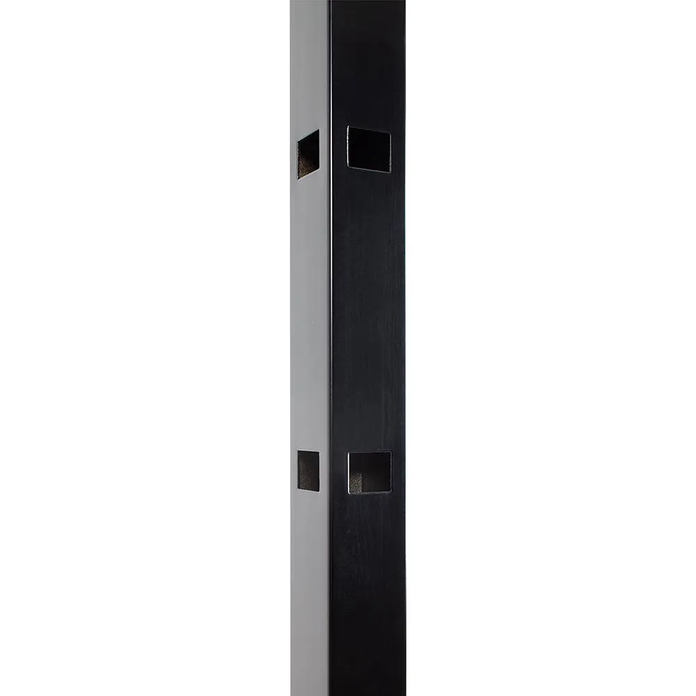 FORTRESS Athens 2 in. x 2 in. x 6 ft. Gloss Black Aluminum Pressed Spear Fence Corner Post, photo 3 of 3