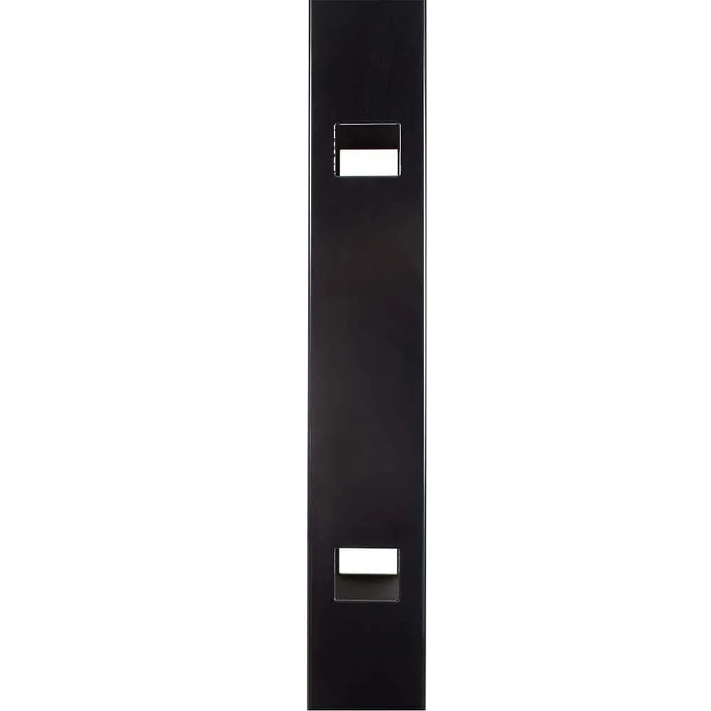 FORTRESS Athens 2 in. x 2 in. x 6 ft. Gloss Black Aluminum Flat Top and Bottom Design Fence Line Post, photo 4 of 5
