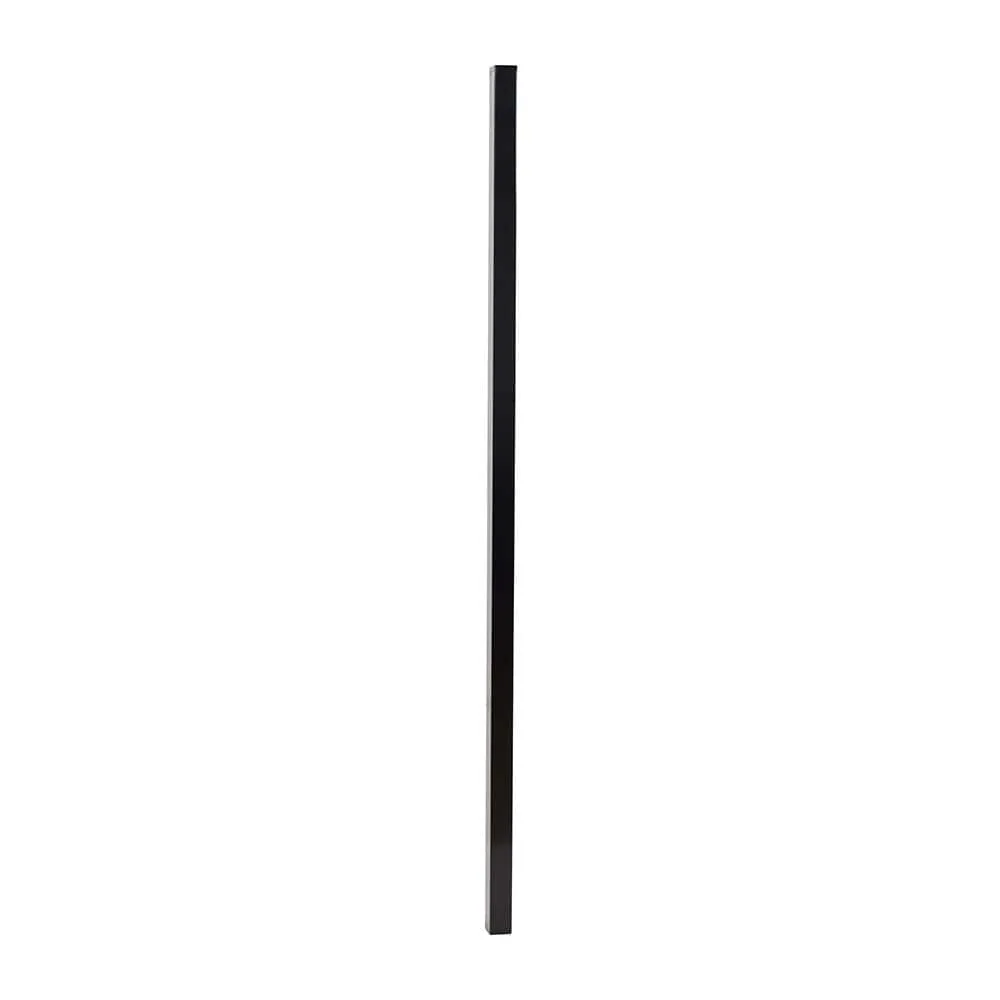 FORTRESS Versai 2 in. x 2 in. x 6 ft. Gloss Black Steel Fence Blank Post, photo 3 of 5