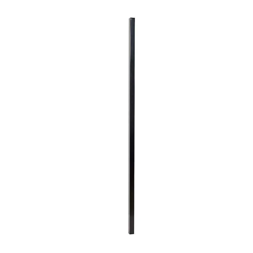 FORTRESS Versai 2 in. x 2 in. x 7 ft. Gloss Black Steel Fence Blank Post, photo 2 of 2