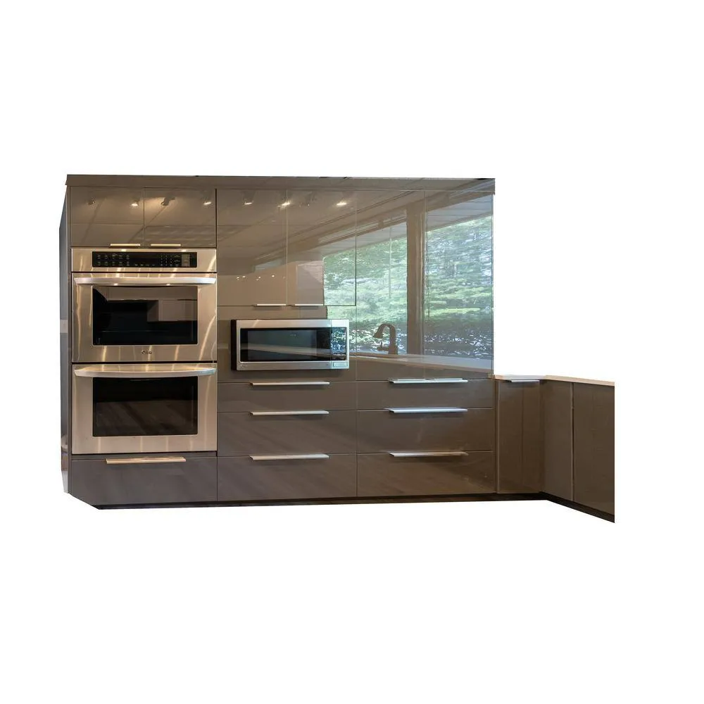 LIFEART CABINETRY Valencia Assembled 39 in. W x 24 in. D x 34.5 in. H Gloss Gray Plywood Assembled Blind Corner Base Kitchen Cabinet, photo 4 of 4