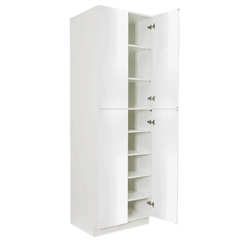 LIFEART CABINETRY Valencia Assembled 24 in. W x 24 in. D x 84 in. H in Gloss White Plywood Assembled Tall Pantry Kitchen Cabinet, photo 3 of 5