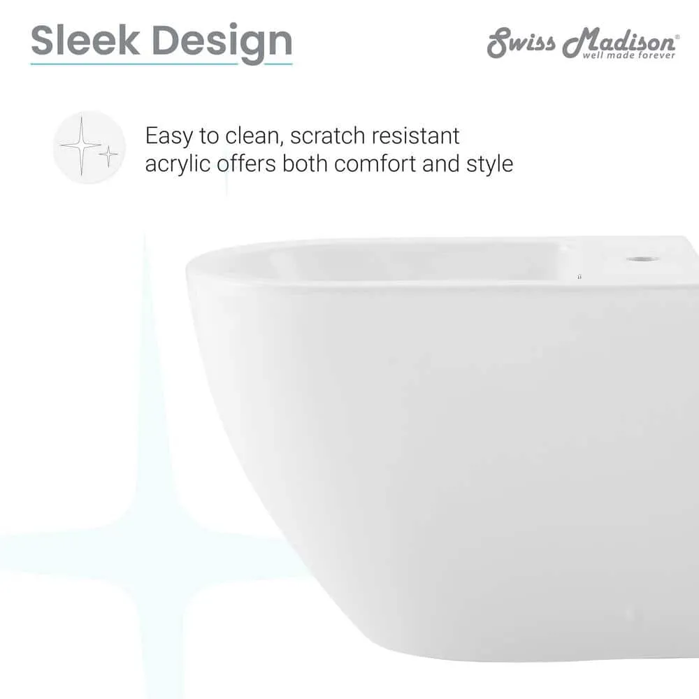 Swiss Madison St. Tropez Elongated Bidet in White - Sleek and Modern Ceramic Bathroom Fixture, photo 5 of 10