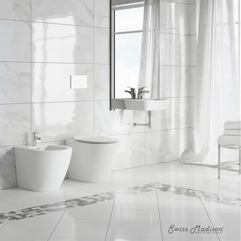 Swiss Madison St. Tropez Elongated Bidet in White - Sleek and Modern Ceramic Bathroom Fixture, photo 6 of 10
