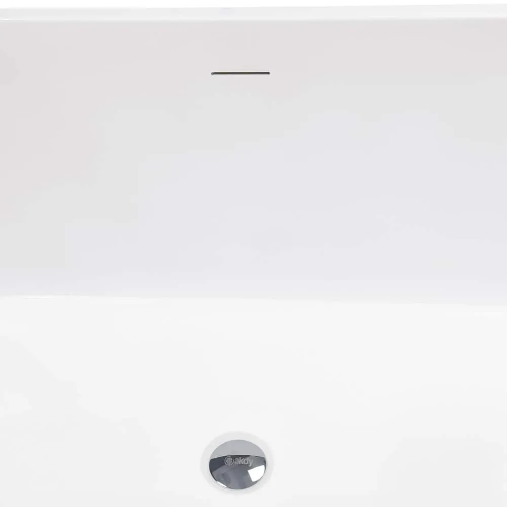 AKDY 54 in. Fiberglass Double Ended Flatbottom Non-Whirlpool Freestanding Bathtub in Glossy White, photo 6 of 8