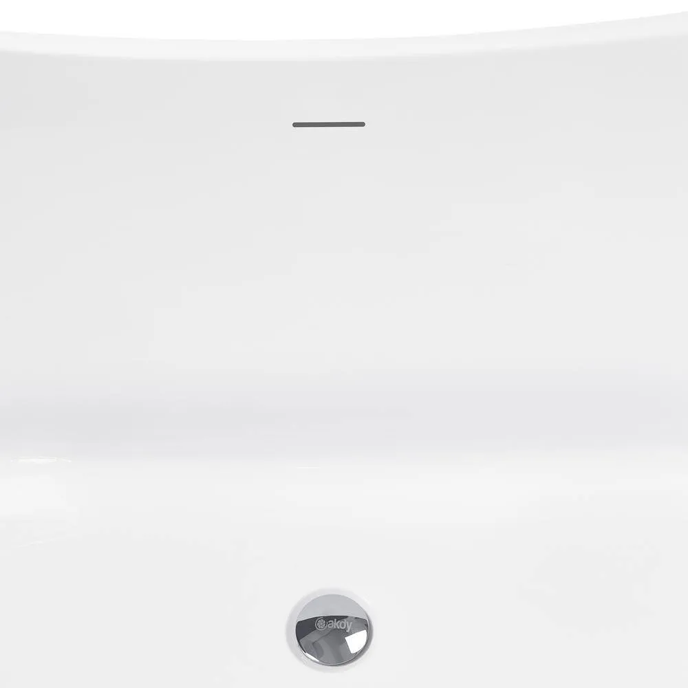 AKDY Freestanding 54 in. Fiberglass Double Slipper Flatbottom Modern Stand Alone Non-Whirlpool Bathtub in Matte Black, photo 5 of 6