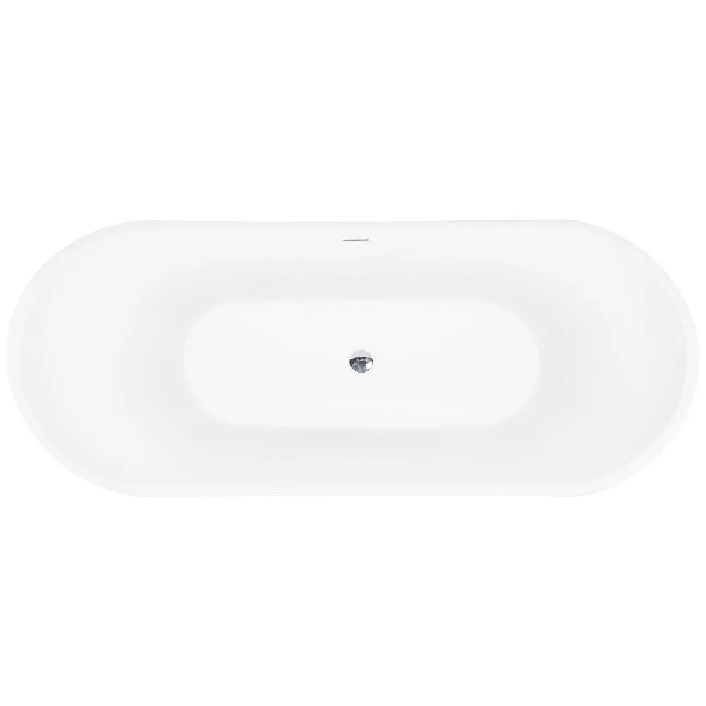 AKDY Freestanding 54 in. Fiberglass Double Slipper Flatbottom Modern Stand Alone Non-Whirlpool Bathtub in Matte Black, photo 4 of 6