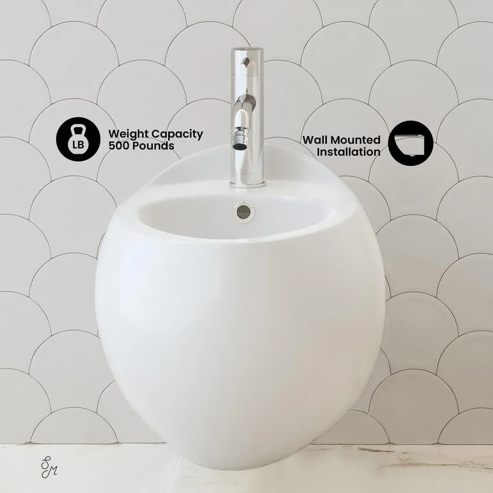 Swiss Madison Plaisir Wall-Hung Elongated Bidet Bowl in Glossy White, photo 3 of 9