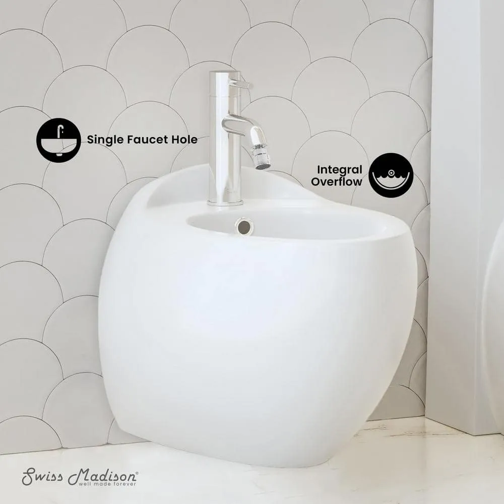 Swiss Madison Plaisir Wall-Hung Elongated Bidet Bowl in Glossy White, photo 2 of 9