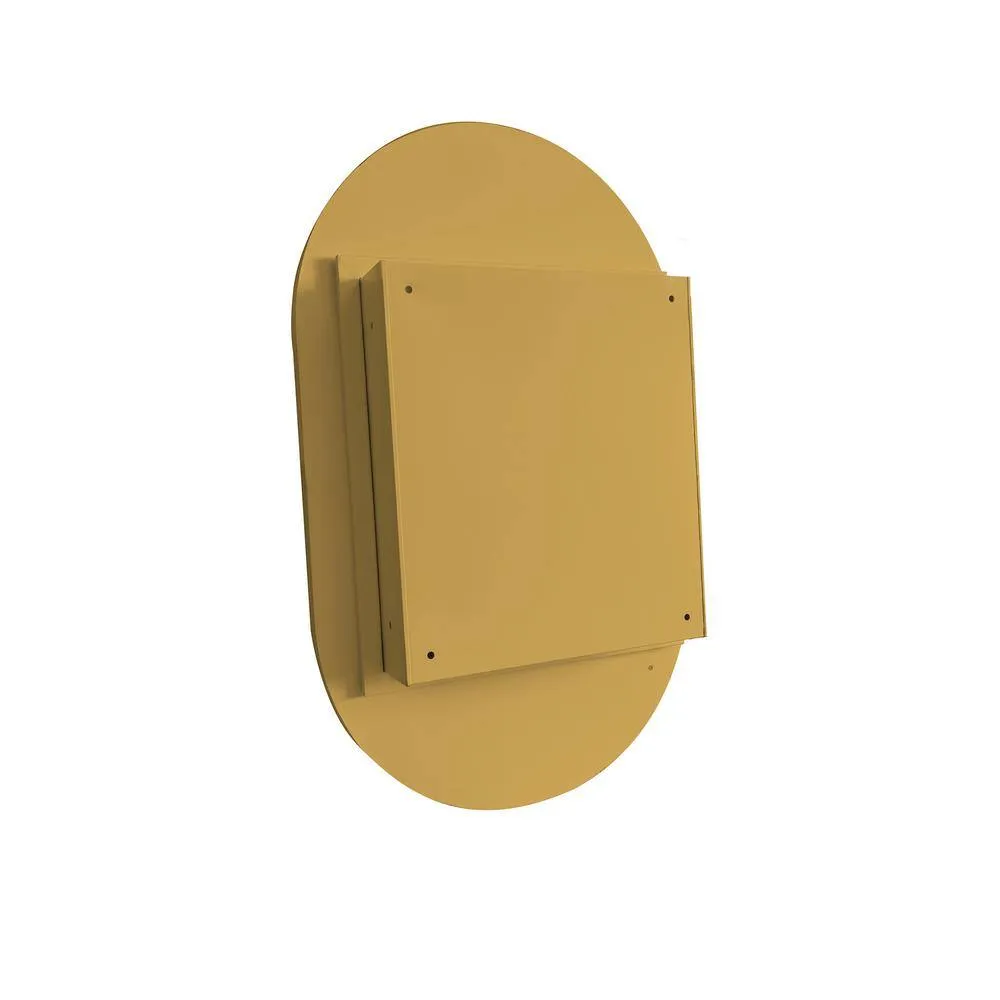 Tenleaf 20.47 in. W x 33.46 in. H Oval Metal Medicine Cabinet with Mirror, Wall Cabinet with Adjustable Shelves, Gold, photo 10 of 10