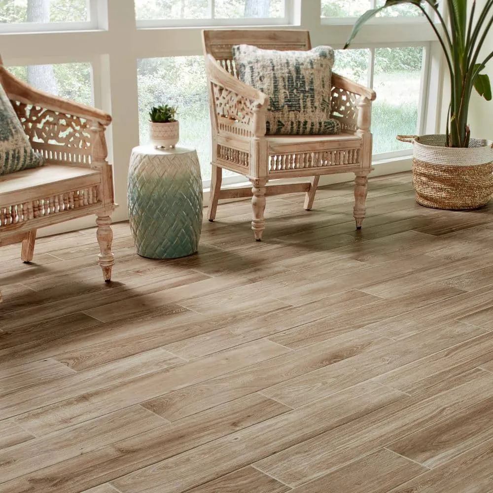 Daltile Trace Meadow 6 in. x 36 in. Golden Brown Glazed Porcelain Floor and Wall Tile (14.5 sq. ft./Case), photo 3 of 8