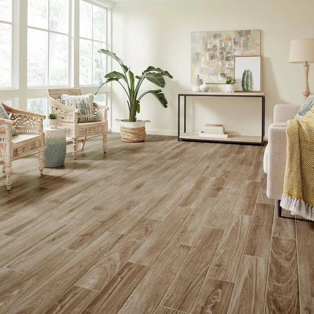 Daltile Trace Meadow 6 in. x 36 in. Golden Brown Glazed Porcelain Floor and Wall Tile (14.5 sq. ft./Case), photo 2 of 8