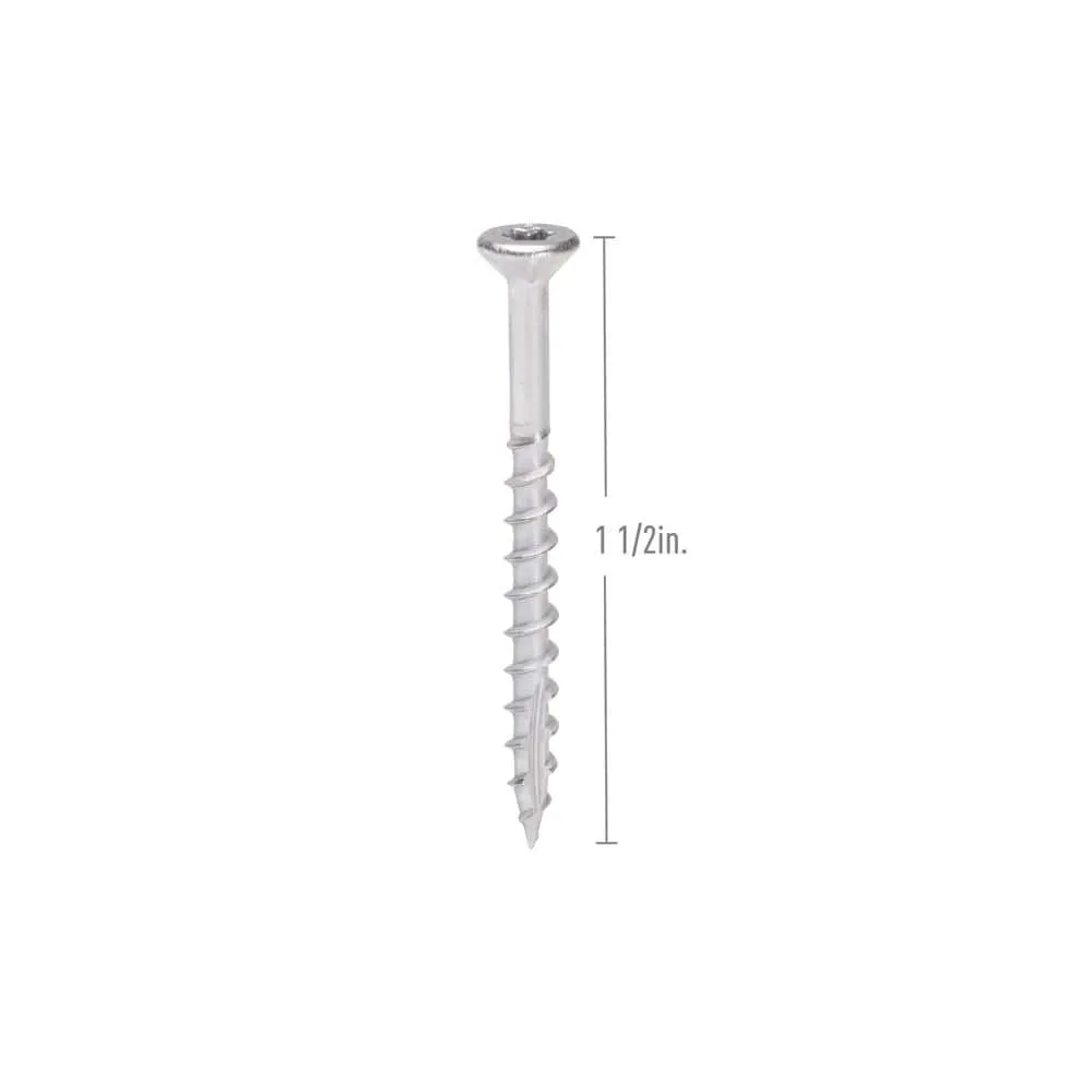 Grabber #8 x 1 1/2 in. Star Drive Flat head Exterior Stainless Steel Wood Deck Screws (5 lb. box), photo 2 of 10