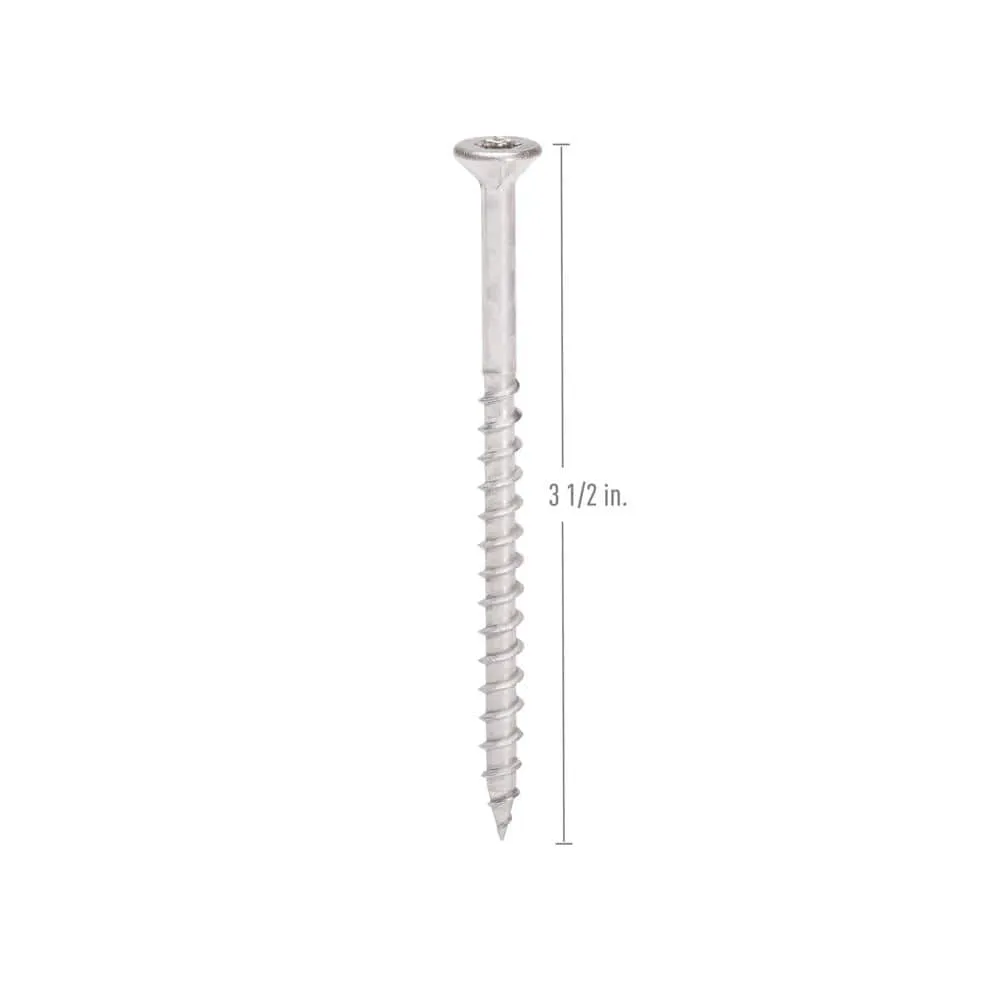 Grabber #10 x 3 1/2 in. Star Drive Flat head Exterior Stainless Steel Wood Deck Screws (5 lb. box), photo 2 of 10