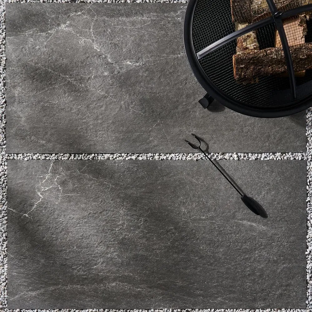 Ivy Hill Tile LithoTech 23.62 in. x 47.24 in. x 0.78 in. Graphite Gray Matte Porcelain Floor Paver Tile (7.74 sq. ft./Each), photo 5 of 8