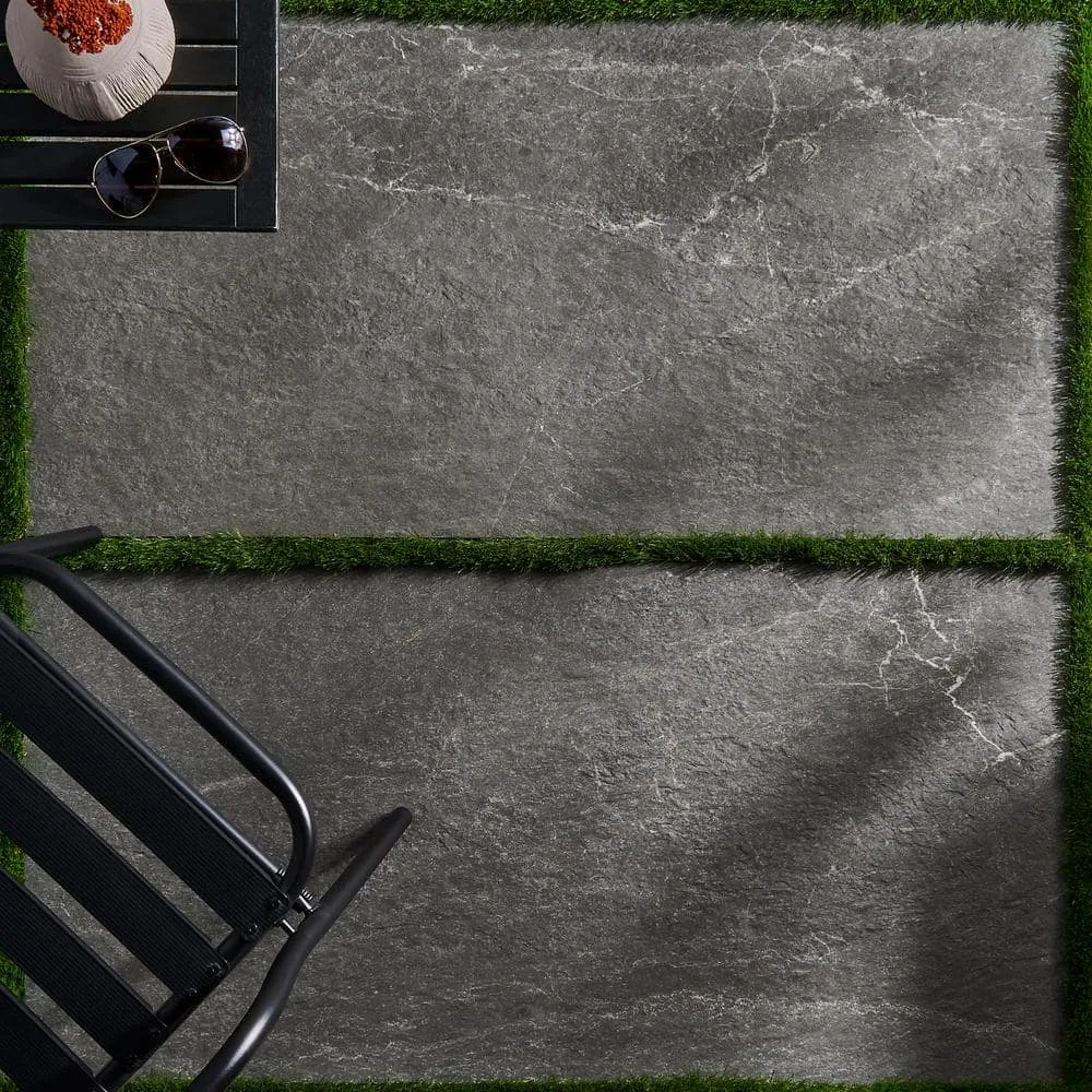 Ivy Hill Tile LithoTech 23.62 in. x 47.24 in. x 0.78 in. Graphite Gray Matte Porcelain Floor Paver Tile (7.74 sq. ft./Each), photo 3 of 8