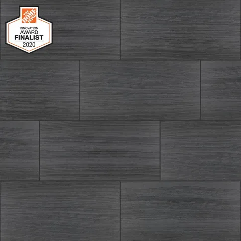 QuicTile 12x24 Matte Porcelain Locking Floor Tile, Enchanting Marble