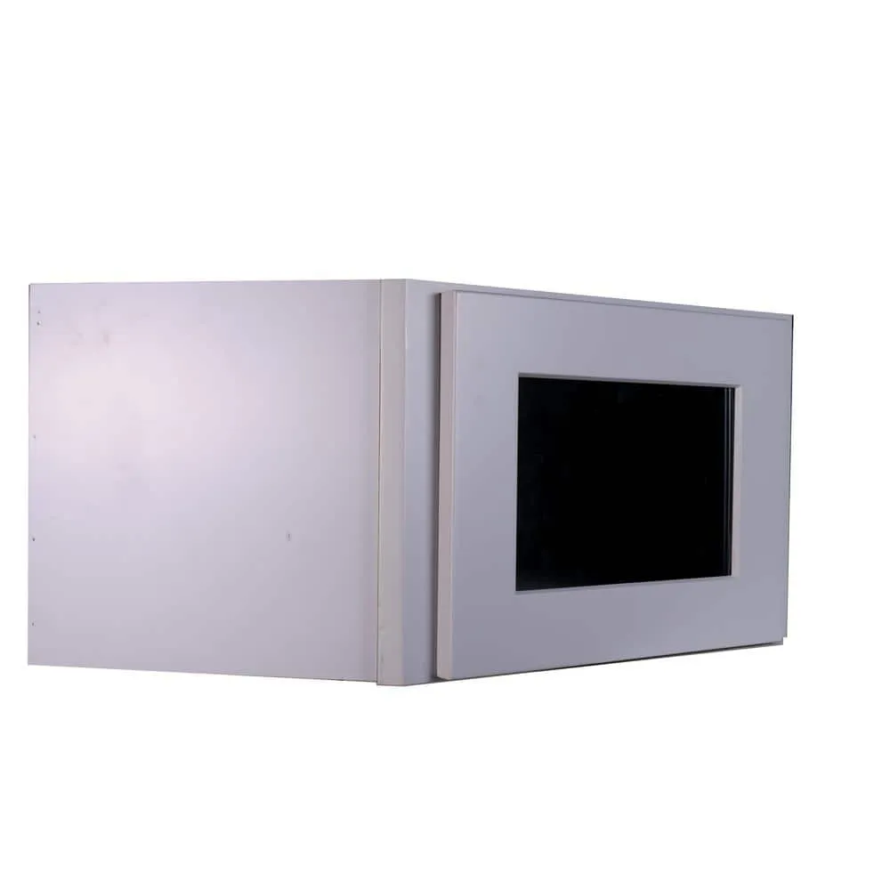 Bremen Cabinetry Bremen 24 in. W x 12 in. D x 12 in. H Gray Plywood Assembled Wall Diagonal Corner Glass-Door Kitchen Cabinet, photo 2 of 6