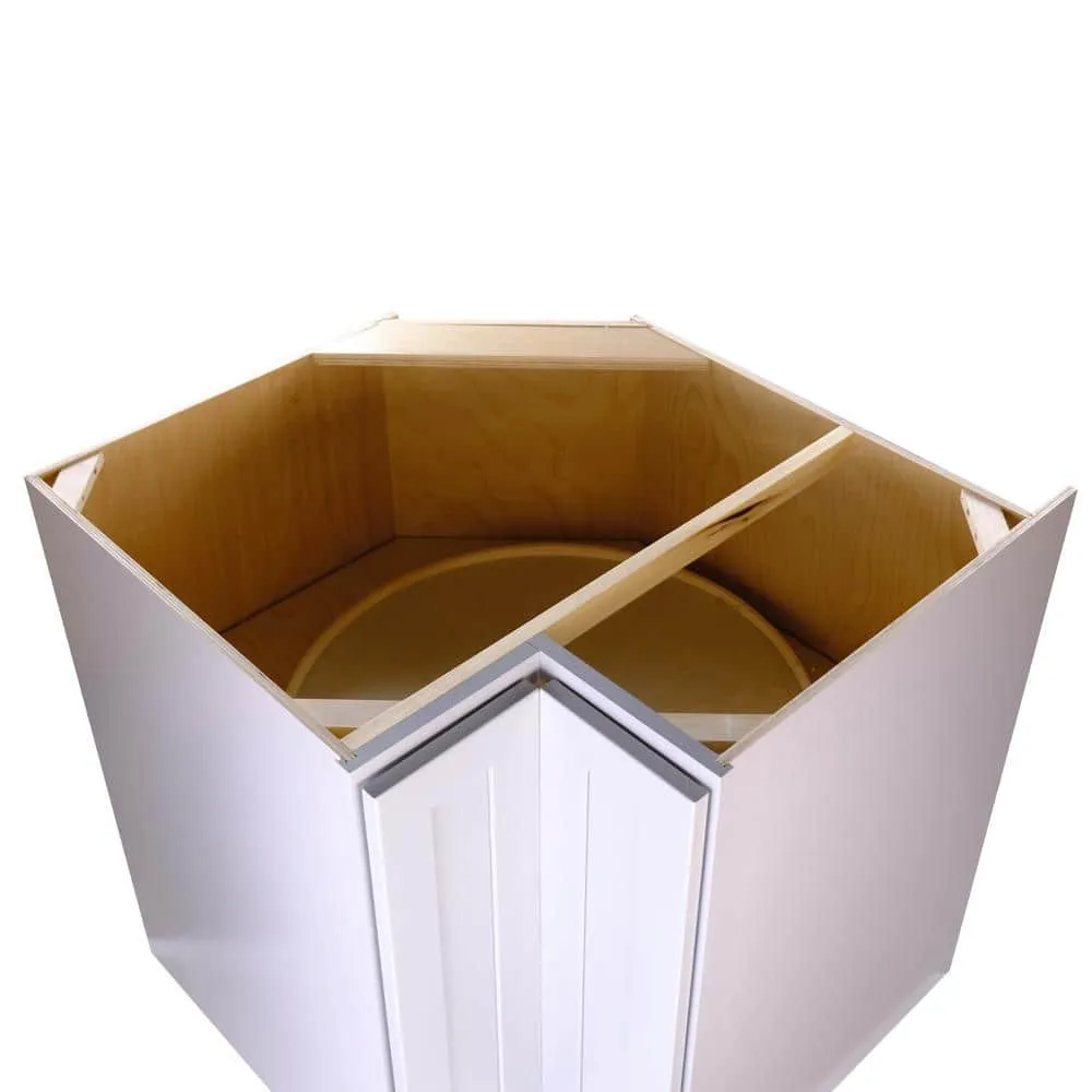 Bremen Cabinetry Bremen 33 in. W x 24 in. D x 34.5 in. H Gray Plywood Assembled Lazy Susan Base Kitchen Cabinet with Soft Close, photo 4 of 6