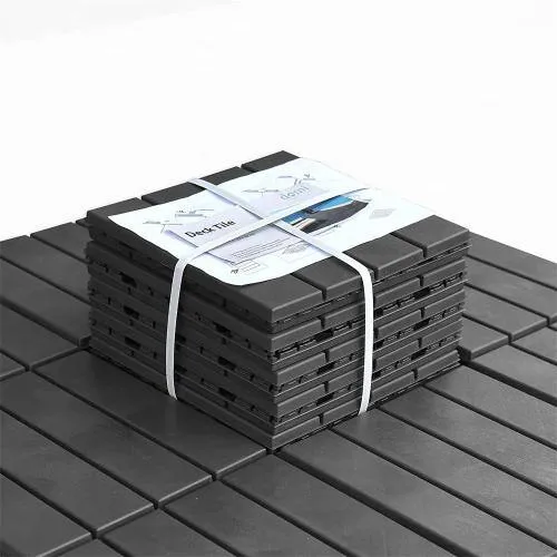 cadeninc 12 in. x 12 in. Dark Gray Square Composite Decking Tiles for Balcony Porch Backyard (Pack of 36), photo 4 of 5
