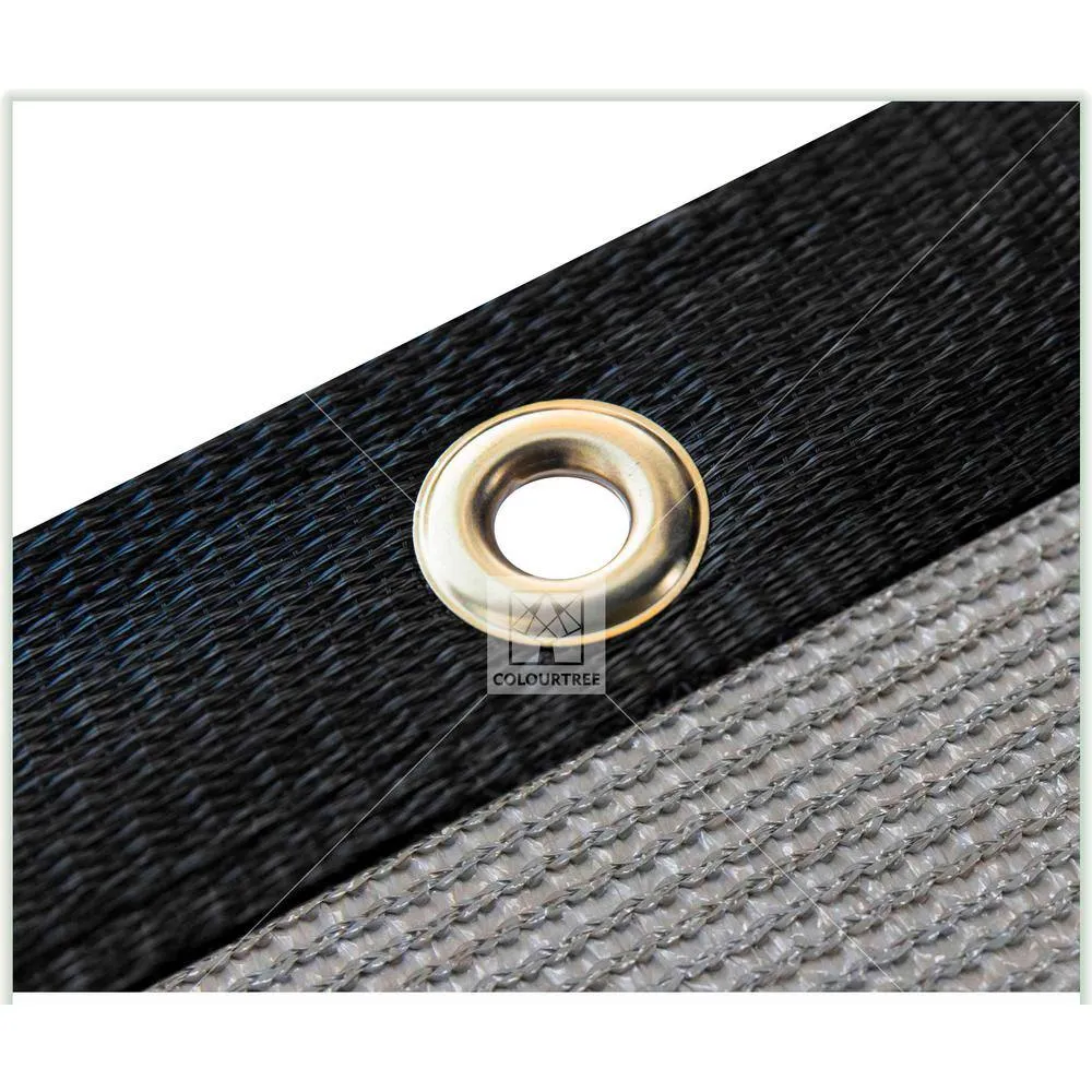 COLOURTREE 4 ft. x 25 ft. Grey Privacy Fence Screen Mesh Fabric Cover Windscreen with Reinforced Grommets for Garden Fence, photo 4 of 11